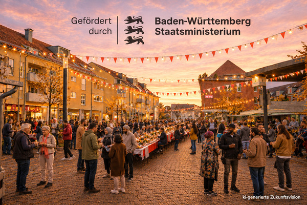 Ortsmitte mit Marktst�nden und BesucherInnen